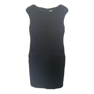 Cache Black Waffle Weave Textured Dress Women's 10 Sleeveless Career A-Line